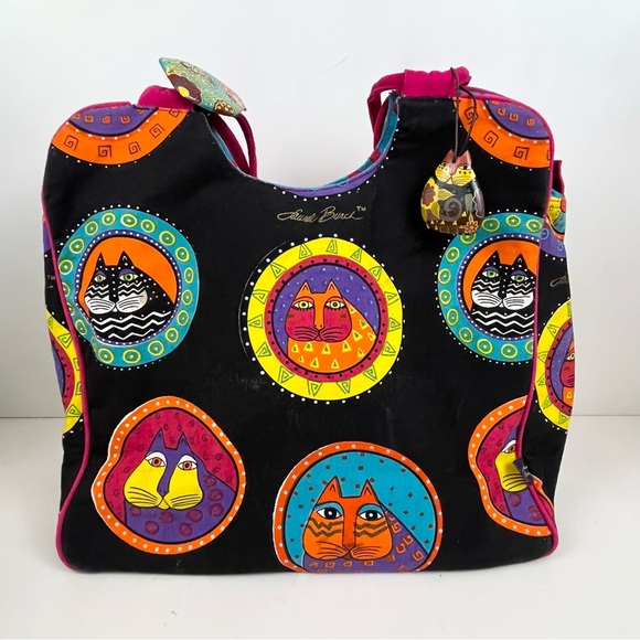 LAUREL BURCH Retired Art Carry All Cat Tote Purse Bag